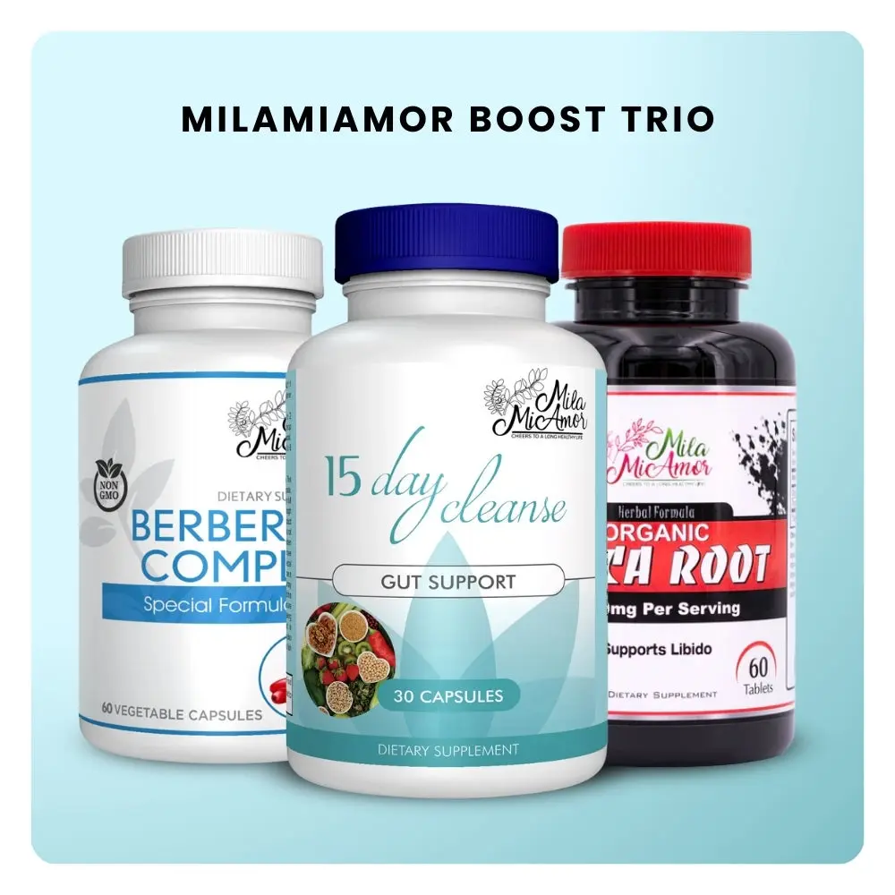 Mila MiAmor Boost Trio – Maca Root, Berberine Complex, 15 Day Cleanse