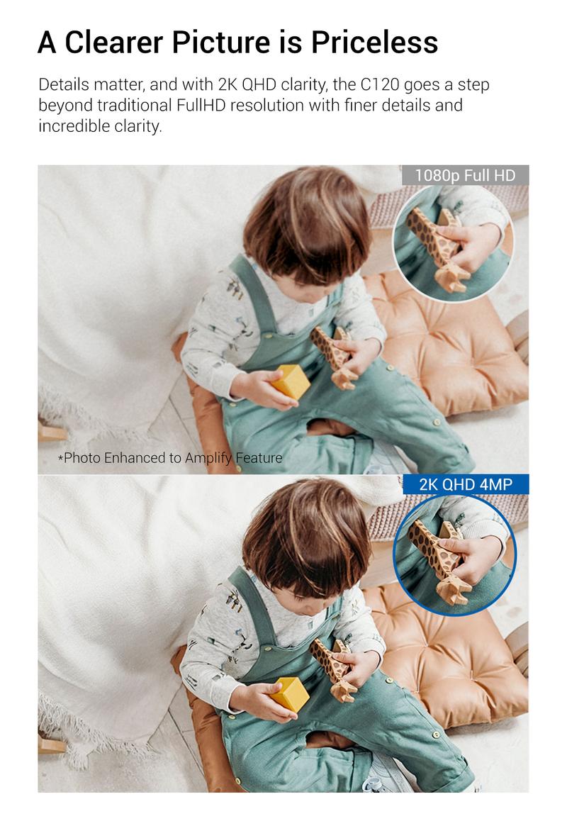 TP-Link & Tapo C120 - 2K QHD Indoor/Outdoor Security Camera with Color Night Vision, Free AI Detection, Baby Monitor, IP66, Dual Spotlights, Local/Cloud Storage