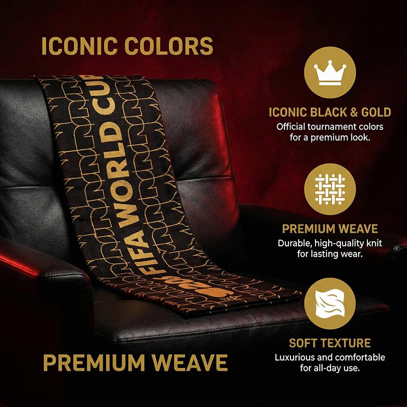 Officially licensed FIFA scarf,  polyester material, soft and comfortable, perfect Valentine's Day gift, shop now, unisex design.