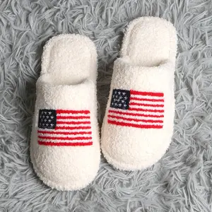 ComfyLuxe American Flag Pattern Luxury Soft Slippers