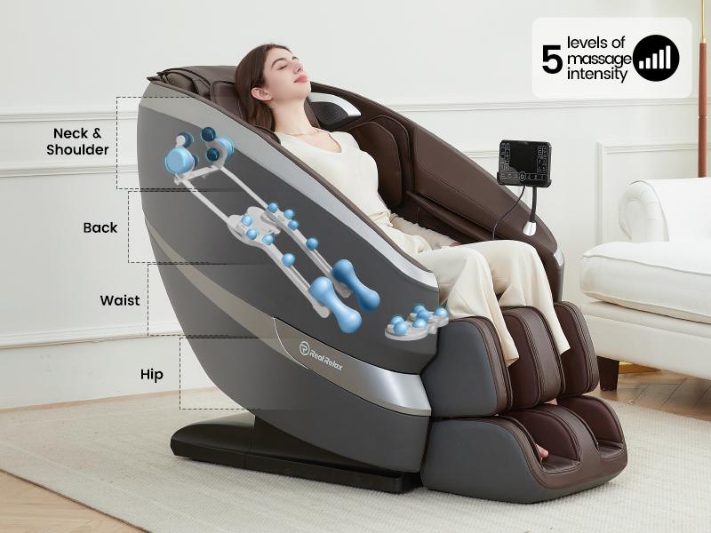 Real Relax 2024 massage chair FS01 full body zero gravity dual-core S-track deep massage built-in Bluetooth comfortable heating massage recliner Neck Massager Back Massager Arm Massaging Device Roller Massager