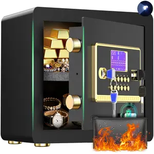 TnTants 2.0-5.3 Safe Box Digital Keypad with LCD Screen Home Security Fireproof Waterproof Bag Adjustable Shelf Combination Lock Heavy Duty