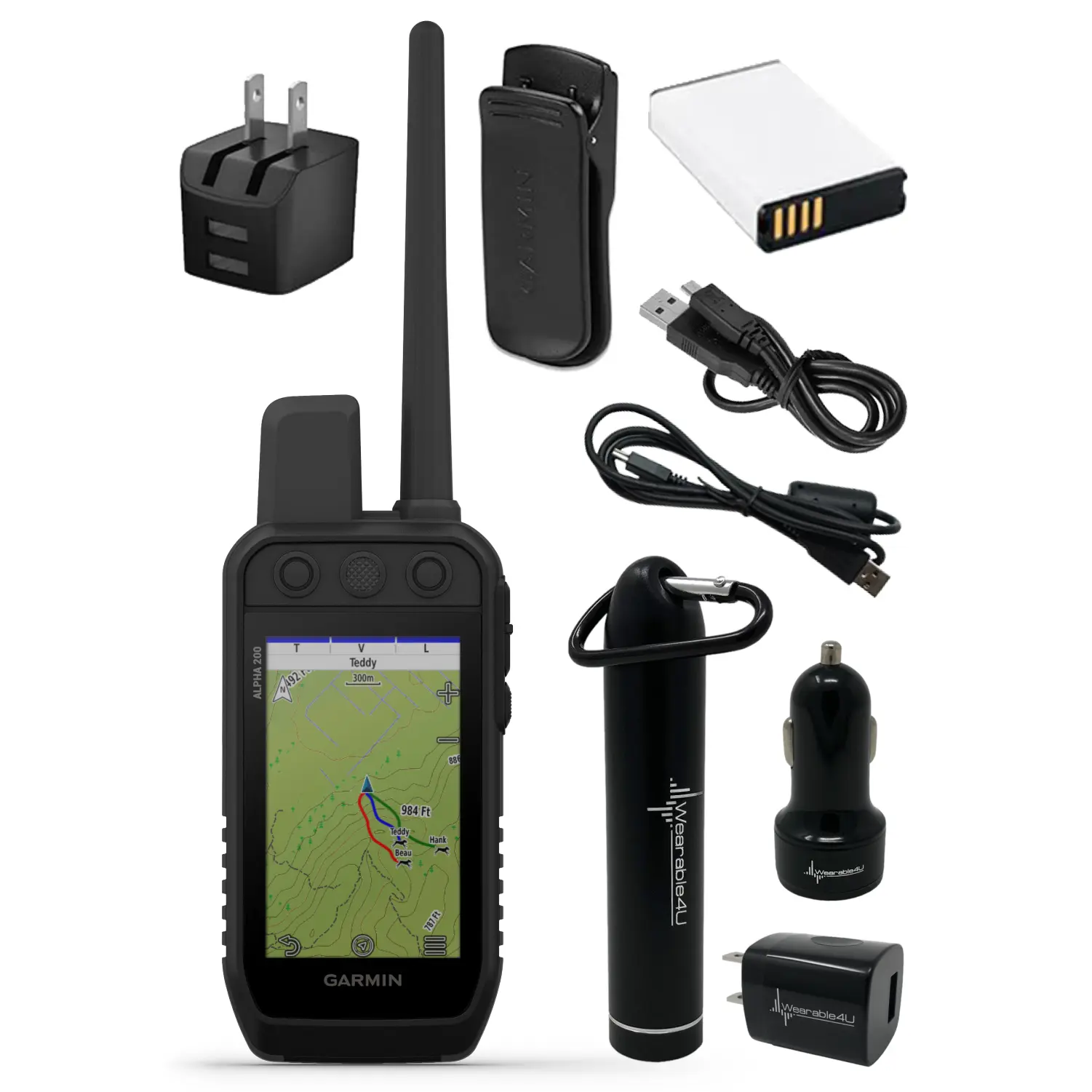 Garmin Alpha 200 Handheld GPS Dog Monitor Device - Black (010-02616-50), Navigation, Compass, WiFi, Training Tool, USB Charging, Waterproof Design, Rechargeable Batteries, Memory Storage