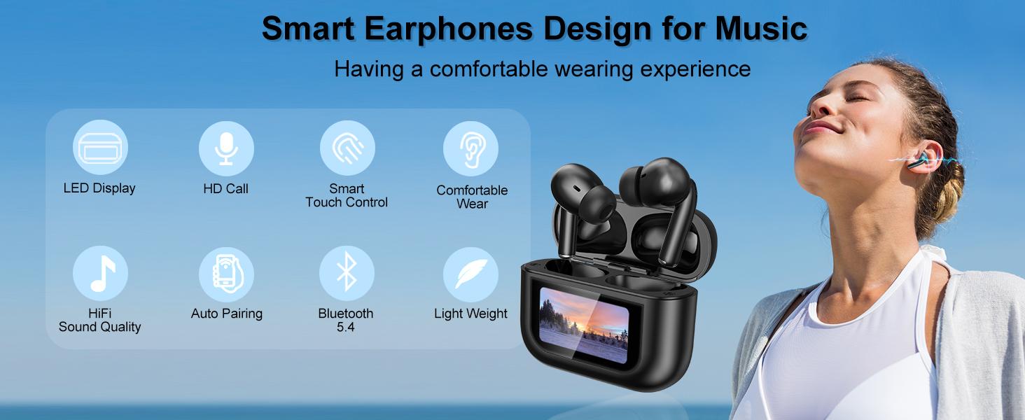 Wireless Bluetooth Earbuds–Portable, with Replacement Ear Tips, Wireless Charging & Long Battery Life. Musthave Black Friday Gift / Christmas Present!