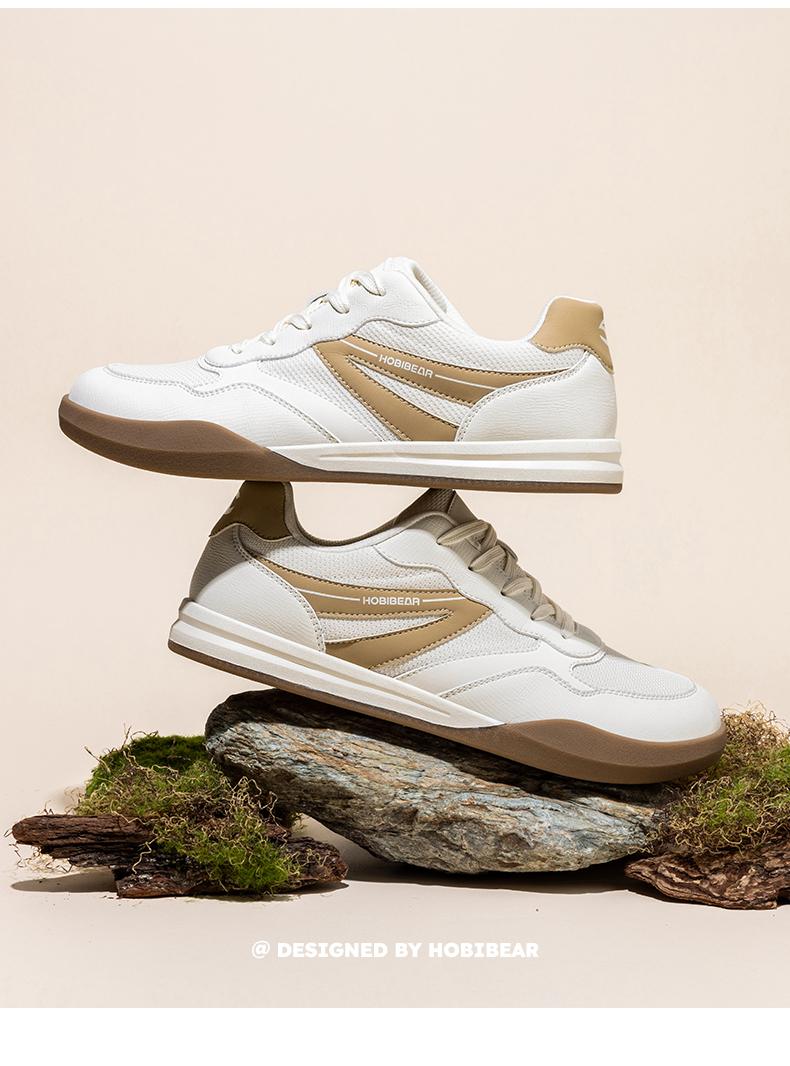 HOBIBEAR Wide-Toe Women's Plus-Size German Training Shoes for Spring/Autumn - Retro Color-Block Flat Sneakers