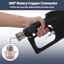 【GARVEE】Automatic Fuel Nozzle with 3/4 Inch NPT Inlet and 13/16 Inch Spout, Available in 11 or 16 GPM, Features Auto Shut Off, Aluminum & PVC Handle, 360° Swivel for Gasoline, Diesel, Biodiesel, and Kerosene