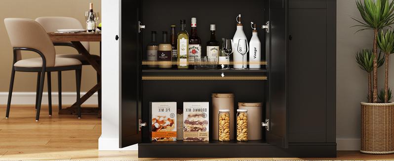 【Valentine's Day Gift】ONBRILL 71" Tall Kitchen Pantry Storage Cabinet with Microwave Stand & Door Shelf, Freestanding Kitchen Hutch with 6 Doors and Adjustable Shelves, Modern Food Pantry for Kitchen, Dining Room