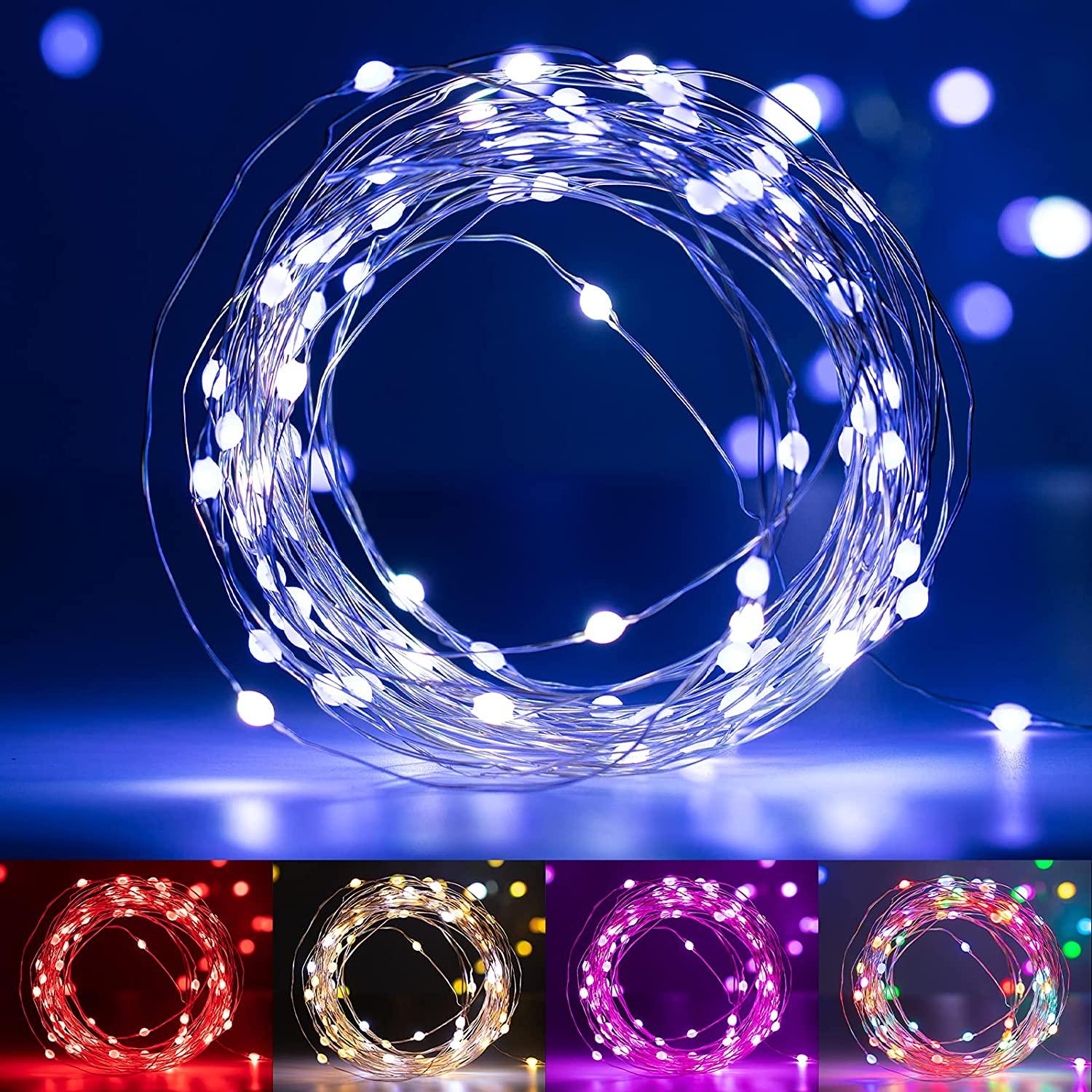 Minetom Fairy Lights Color Changing - 33FT 100 LED String Light with Remote, 16 Single Colors & 6 Holiday Colors,12 Modes, USB Fairy Lights for Bedroom, Easter Light for Indoor Classroom Christmas