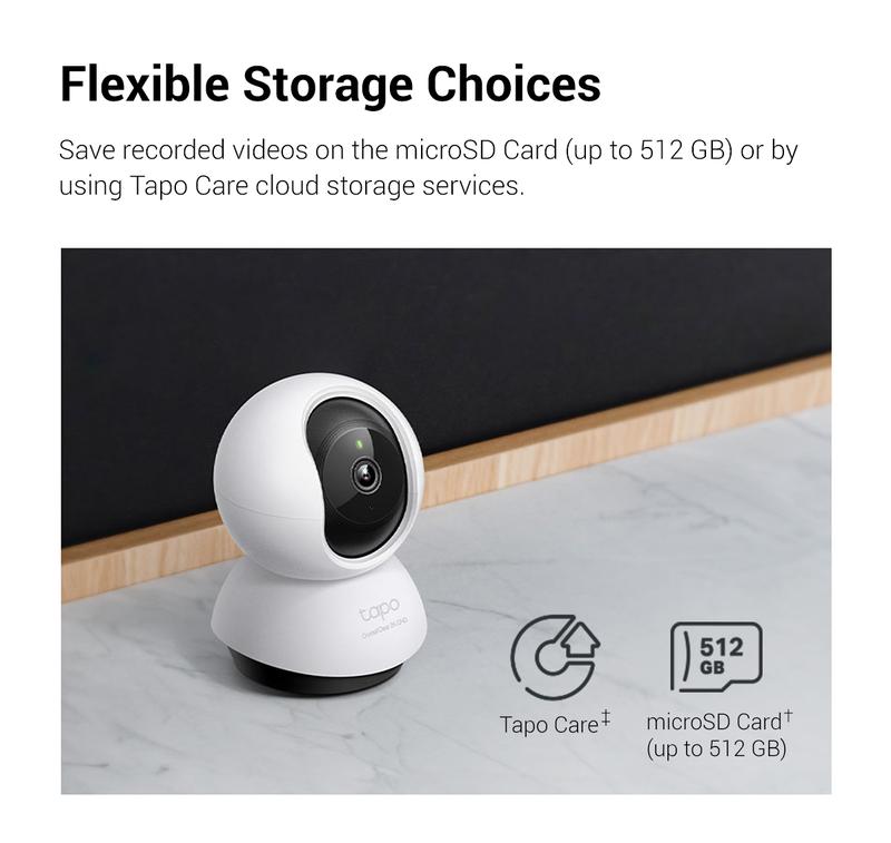 TP-Link & Tapo C220 2K Pan/Tilt Smart Security Camera – Pet & Baby Monitor with Motion Tracking, Starlight Night Vision, 2-Way Audio, 512 GB Local/Cloud Storage, Alexa & Google Home