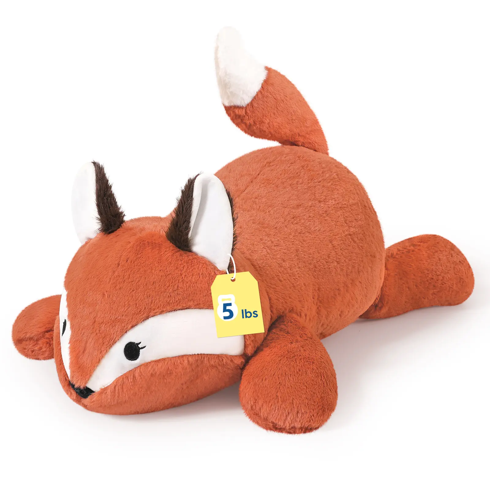 PEACHCAT 3D Fox Stuffed Animal - 25.6 in, 5 lbs Large Durable Soft Fluffy Weighted Body Pillow, Huggable Sleeping Companion, Hand Wash, Soft Cuddly Stuffed Animal Gifts for Kids (Reading, Watch Party)