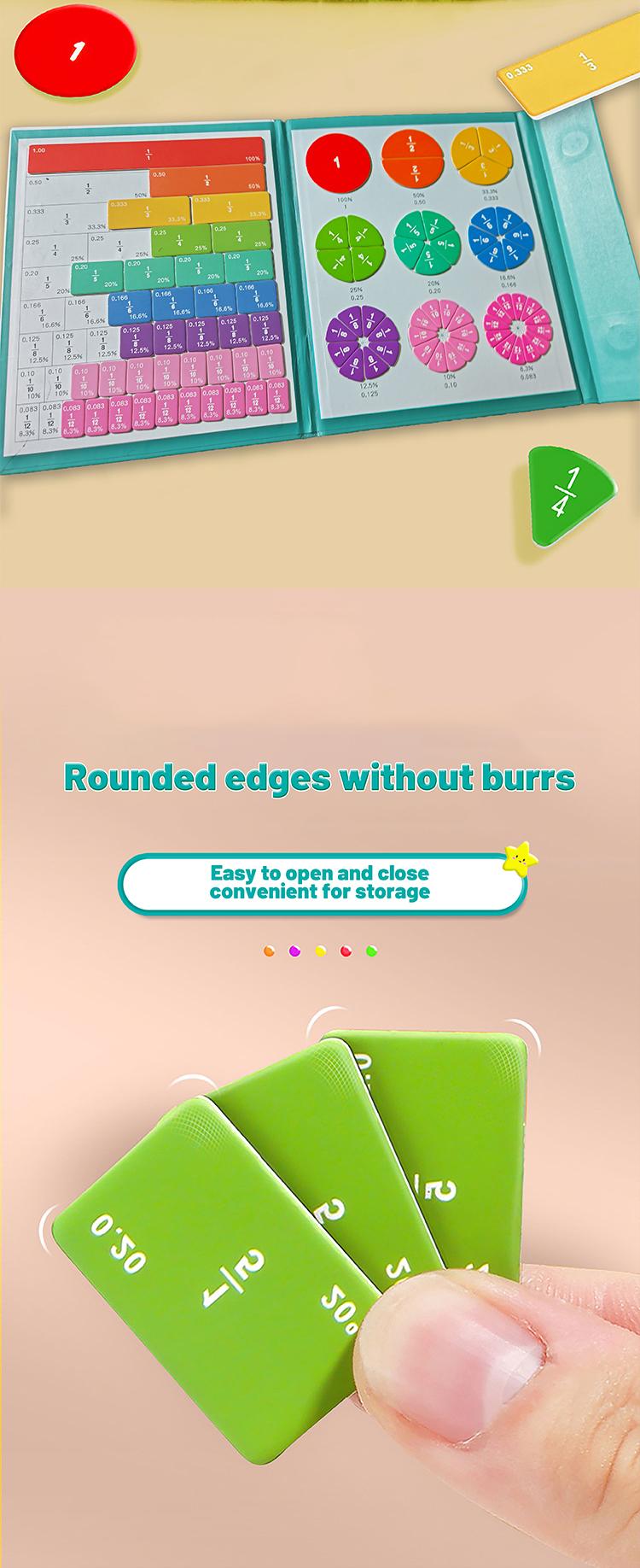 Magnetic Fraction Educational Puzzle, Magnetic Fraction Tiles & Fraction Circles Set, Math Manipulatives for Elementary School, Montessori Fraction Manipulatives Learning Toys for Kids Christmas, New Year, Birthday Gifts BlackFriday CyberMonday