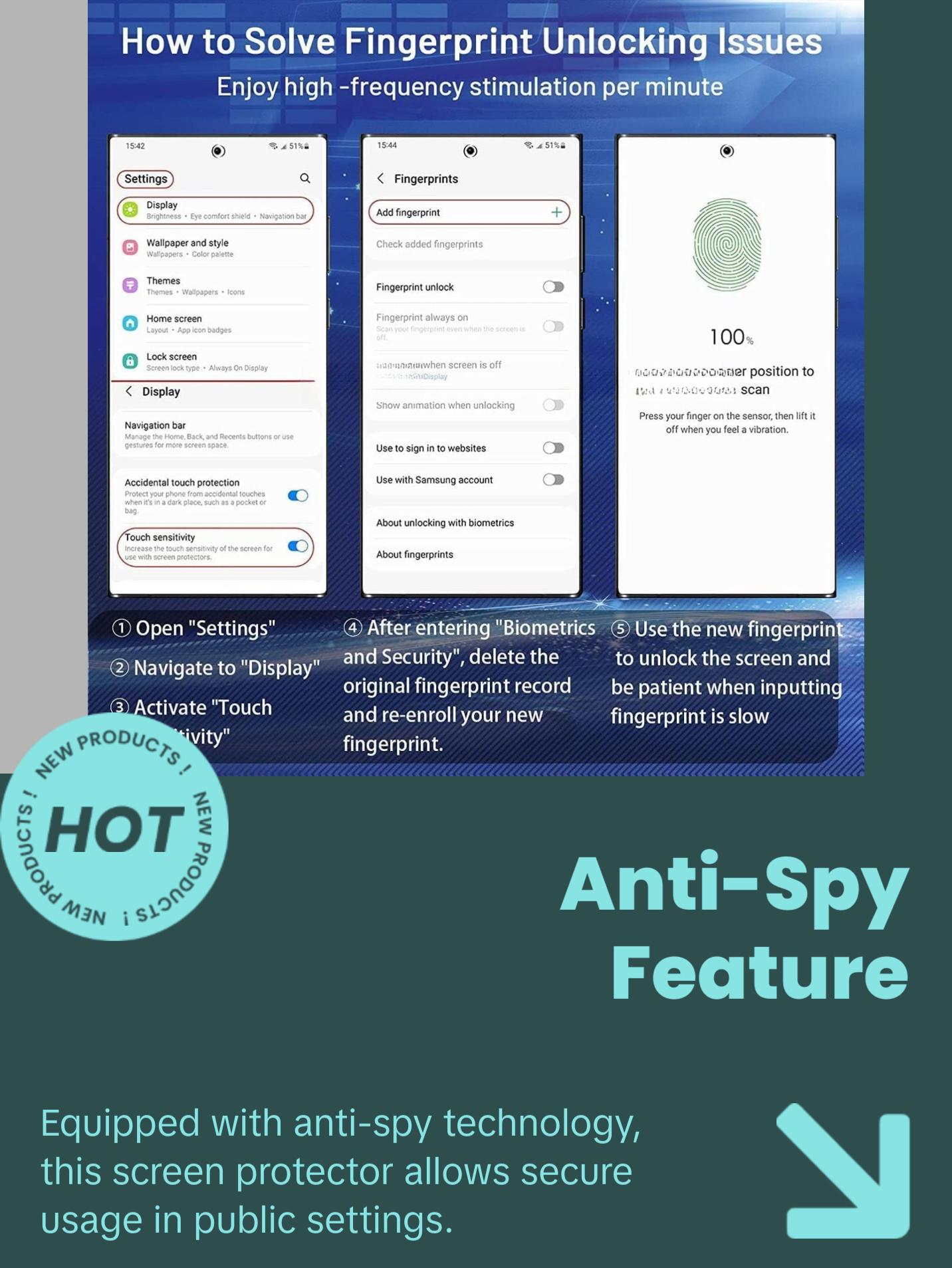 [2+2 Pack] Privacy Screen Protector Compatible with Galaxy S25 Ultra 5G - 2 Tempered Film + 2 Camera Lens Glass, High Clarity, Bubble Free, Anti-Spy Protection - Anti-Shatter Cases Protective