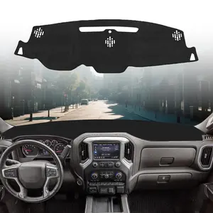 Dashboard Cover Custom Fit for Chevy Chevrolet Tahoe/Suburban/GMC Yukon 2015-2019 2020 Accessories Nonslip Dash Board Carpet UV Rays Protector (Black Ployester)