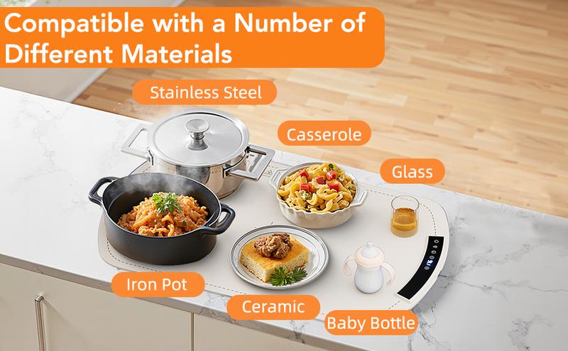 COWSAR Warming Mat for Food, Electric Silicone Food Warmer Trays for Chafing Dishes & Buffet,Portable Countertop Food Warmers for Parties, 7-Level Temp 5-Hour Timer