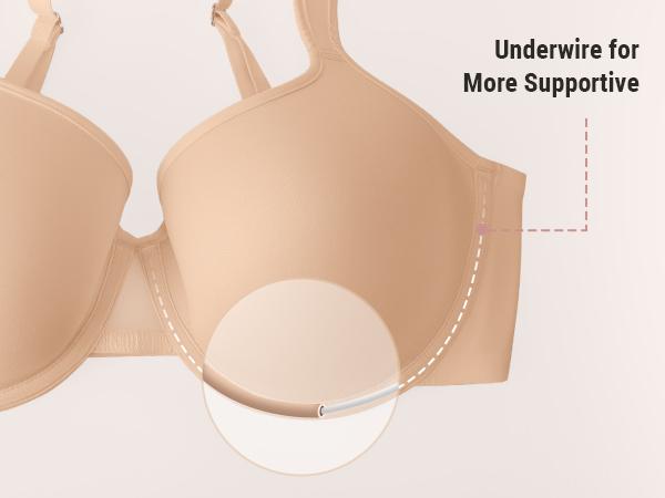 FeelinGirl Unlined Bras for Women Underwire Comfortable Support Perfect Coverage T-Shirt Bra Big Breast Friendly TiktokSuperBrandDay