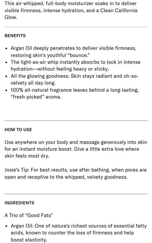 Whipped Argan Oil Body Butter Whipped Argan Oil Body Butter