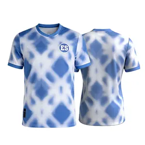 2025 El Salvador National Team Pre-Match Short Sleeve Soccer Jersey Fans Version Breathable
