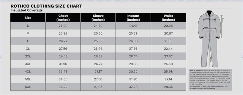 ROHTCO Men's Insulated Coveralls - Lightweight and Durable Workwear with Multiple Pockets - Clothing, Menswear