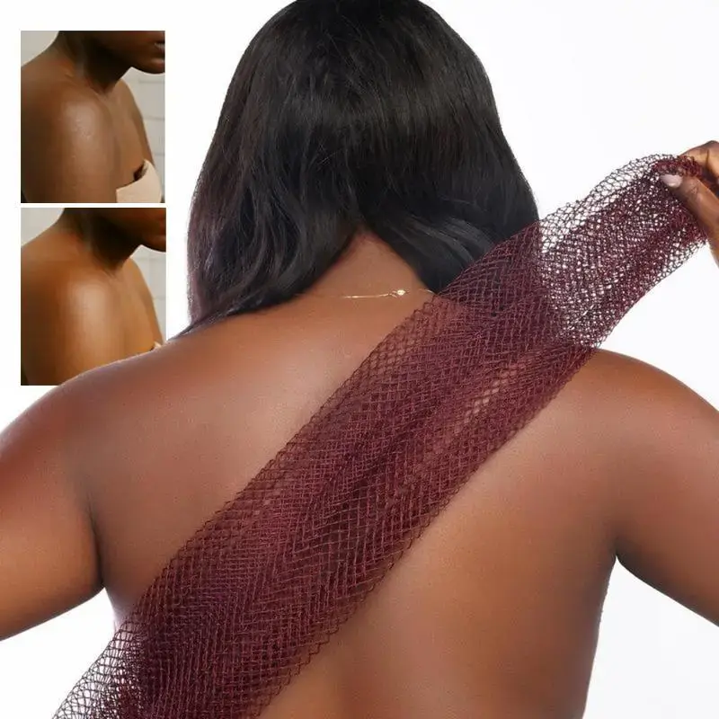 Authentic African Net Exfoliation Bath Sponge Loofahs, Sponges, & Poufs - Knotted Back Scrub, Body Washcloth for Daily Afro Body Care Shower Essentials, Net Exfoliation Sponge Loofahs, Sponges, & Poufs