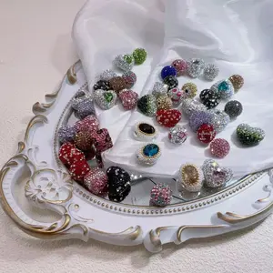 New Hot-Selling Perforated Rhinestone Bead DIY Handmade Beaded Pen Chain Mobile Phone Jewelry Accessory Versatile Fashionable Through-Hole Design Easy to Use