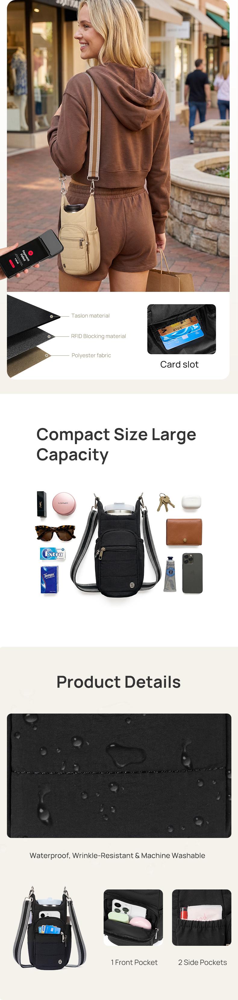 Telena Valentine's Day gift Crossbody Bags for Women and Men Cellphone Wallet Water Bottle Carrier Bag with Strap portable for Walking, Hiking, Cycling, Running Great Gift Purse Travel Essential gift for her