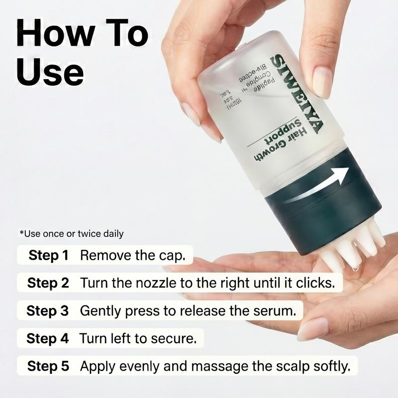 Korean Hair Growth Scalp Serum — Peptide Complex Formula for Thinning Hair, Supports Fuller-Looking Strands, Plant-Based Bio-Active Care to Strengthen Roots & Soothe Scalp