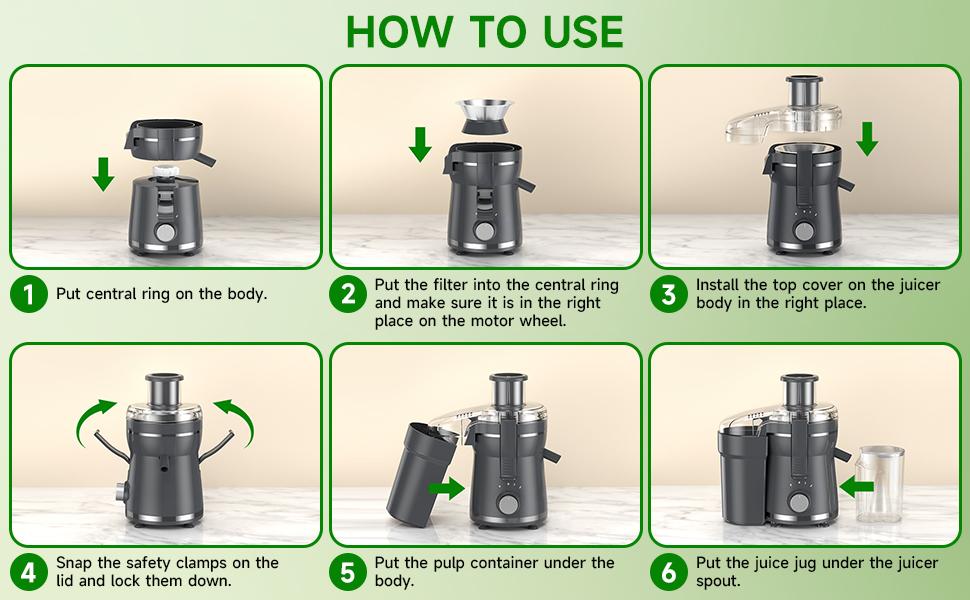 500W Centrifugal Juicer Machine with Wide Feed Chute Powerful Blender for Maximum Nutrients Easy Clean Dishwasher Safe BPA-Free Compact Design Perfect for Juice Lovers - Gray