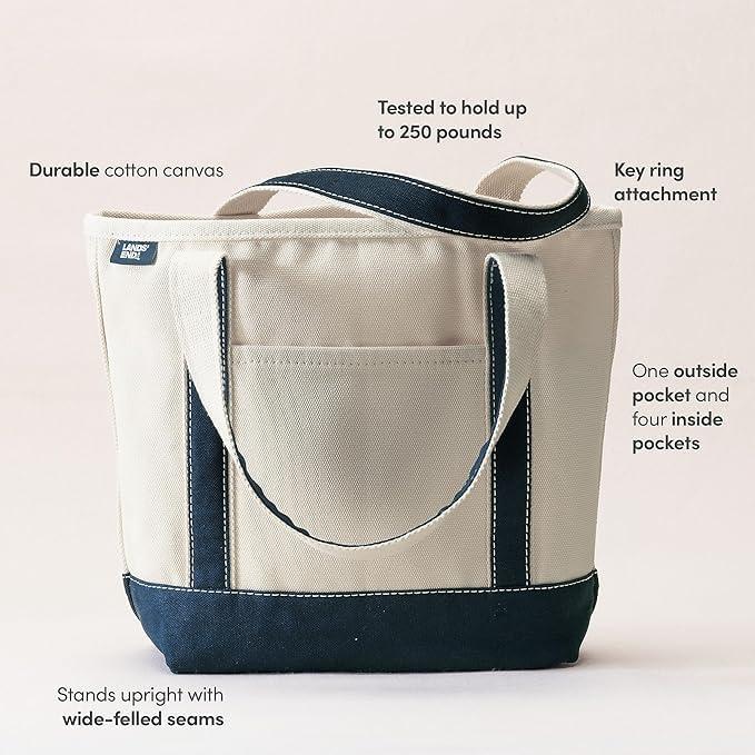 Lands' End Open Top Canvas Tote Bag Lands' End Open Top Canvas Tote Bag