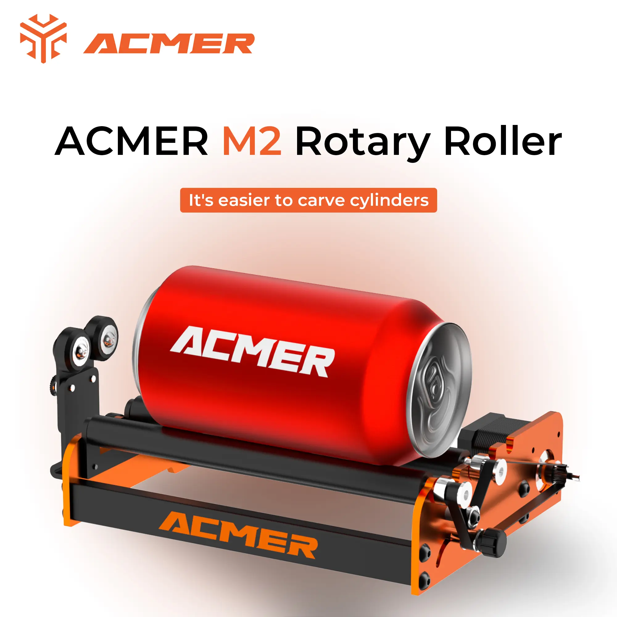 ACMER M2 Laser Engraver - 360° Rotating Wheel | Adjustable Stand for Wider Engraving Area | Tool for Curved Surface Engraving | Arched & Irregular Surface Processing