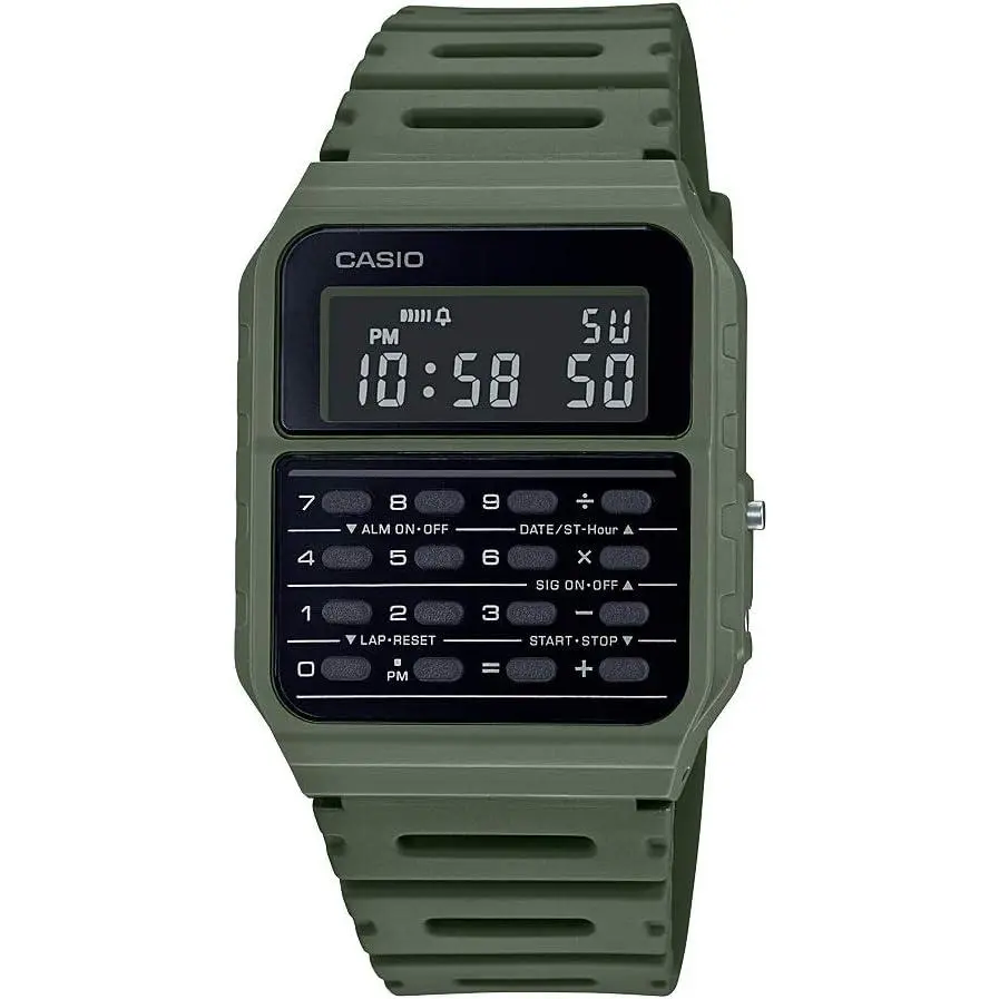 Casio CA53W Vintage Series | Data Bank | 1/100 SEC Stopwatch | Water Resistant | 8 Digit Calculator | Dual Time | Resin Band | Resin Case | Auto Calendar | Daily Alarm | 5 Year Battery