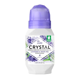 Crystal Mineral Deodorant Roll-On, Lavender & White Tea, Purple, 2.25 Fl Oz