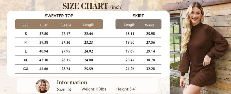 Imily Bela Christmas Women's 2 Piece Outfits Long Sleeve Mock Neck Ribbed Sweaters And Mini Skirt Two Piece Sets