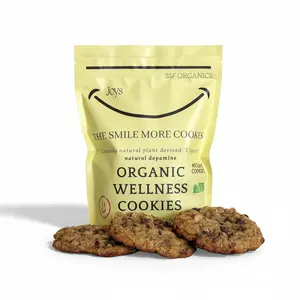 SSF Organics JOYS The Smile More Organic Wellness Snack Cookies, 4-Pk, with Bone Broth Collagen Protein, Natural Dopamine Mood Boost, Sprouted Spelt Flour, Chunky Texture