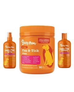 Summer Flea & Tick Defense Kit ( 16oz Shampoo, 16 oz Spray & 90 ct Bite Relief)