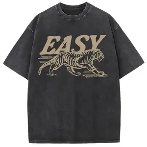 Holafish Easy Tiger T-shirt - Fitted Crewneck, Long Sleeve, Vintage Graphic Design, Available in Multiple Colors, Suitable for Men & Women - Top