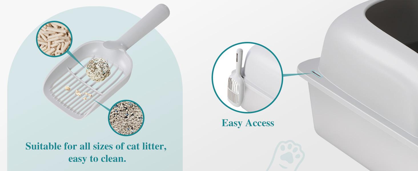 Stainless Steel Cat Litter Box with Lid, Large Cat Litter Box for Big Cats, High Wall Sides, Anti-Urine Leakage, Easy Cleaning, Scoop and Mat Included