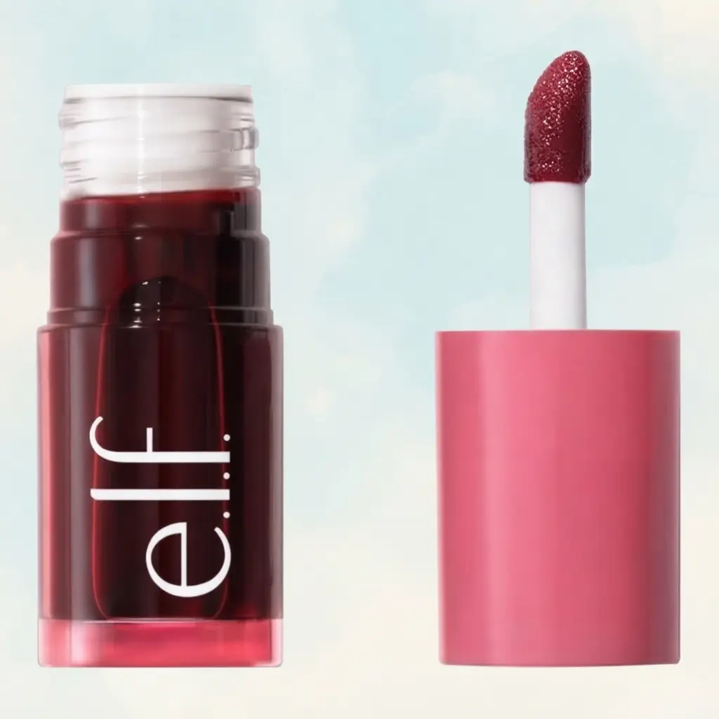 e.l.f. Sheer For It Blush Tint Left On Red Multi-Use Long Lasting Hydrating Lip And Cheek Stain For Natural Flush