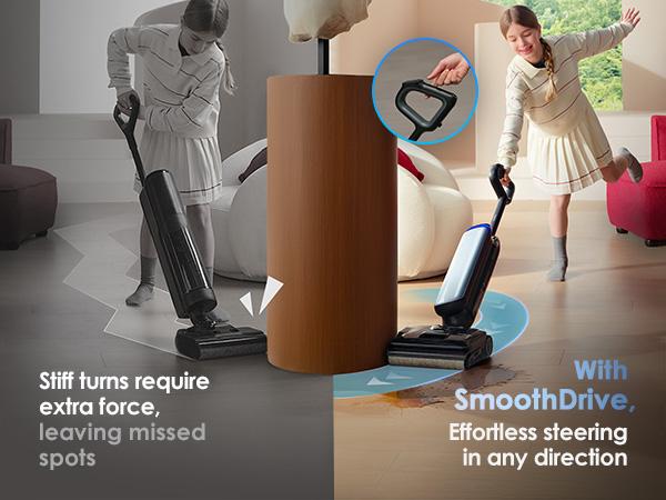 Tineco Floor One S9 Artist Pro Wet Dry Vacuum Cleaner, 22kPa Suction, 360° SmoothDrive, Anti-Tangle Design, 185°F Flashdry, 75 Min Runtime, Dual-Edge Cleaning, 180° Lay-Flat