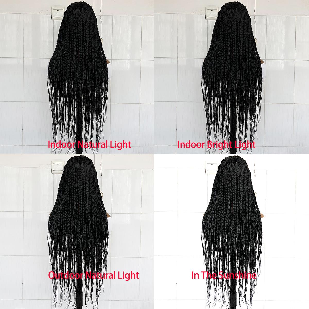 Premium Ultra Braid Synthetic Hair Full Lace Wig 30 Inch Long Braided Wigs for Women High-Quality Braids in Black for Stylish Looks and Versatile Uses