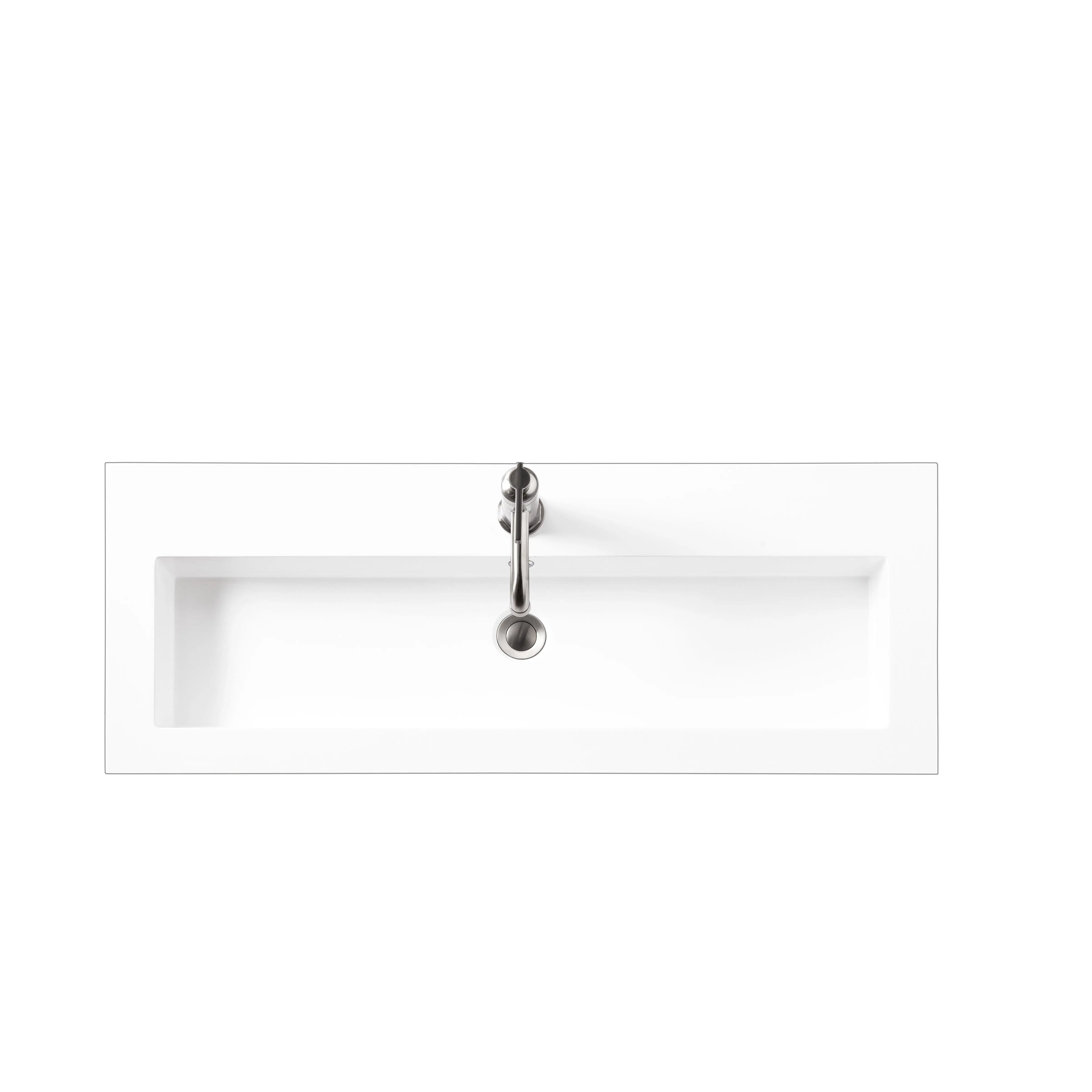 James Martin CSP-S4016-WG Composite Countertop 39.5" W x 15.4" D Sink, White Glossy