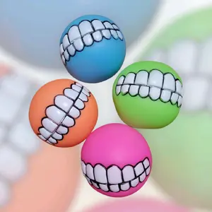 Smiley Squeaky Ball Dog Toys