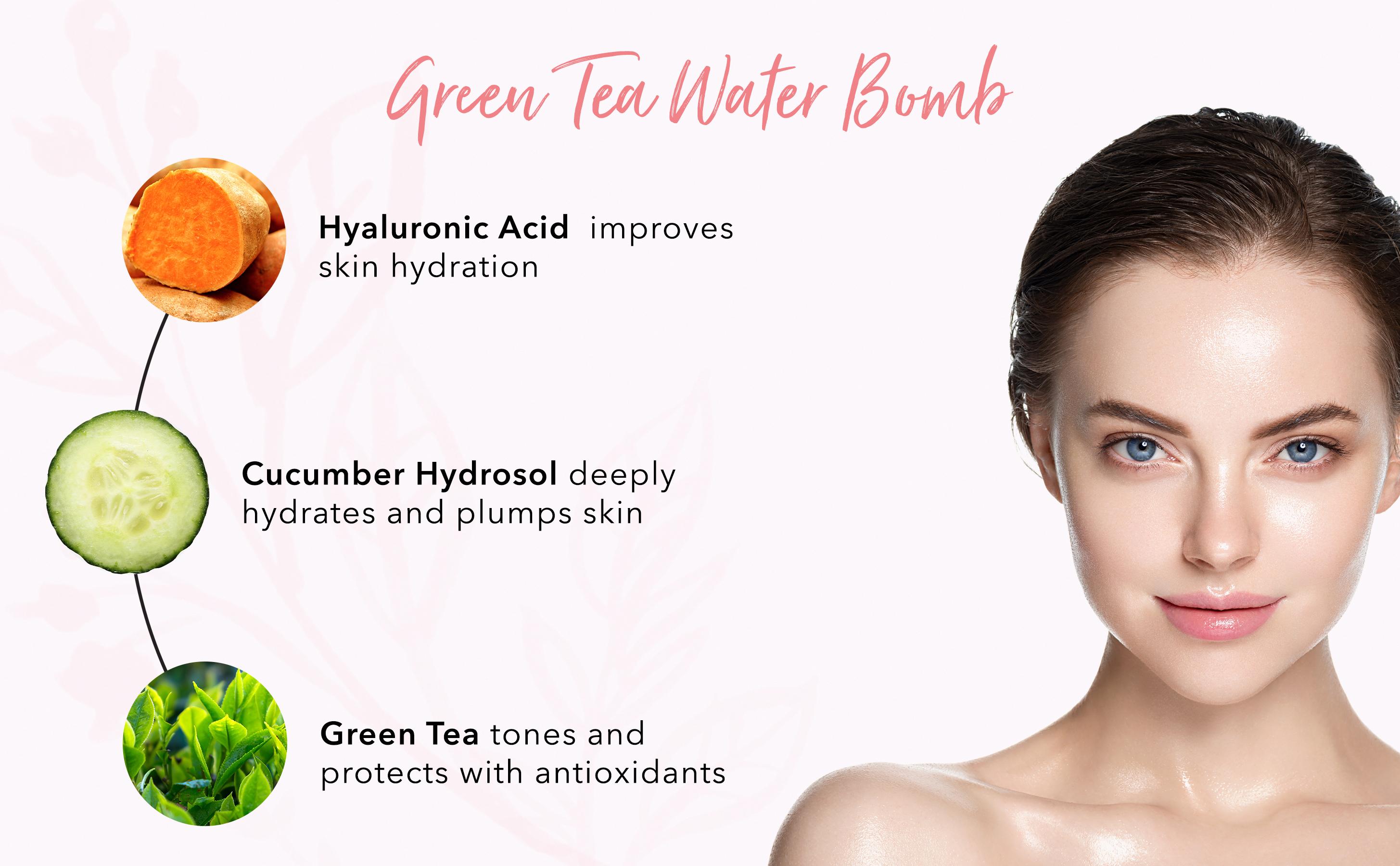 100% PURE Matcha Green Tea Antioxidant Hydrogel Mask + Refreshing, Hydrating With Hyaluronic Acid
