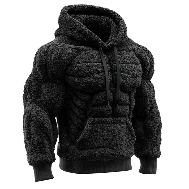 3D Effect Muscle Hoodie Autumn/Winter New Collection with Velvet Warm Hoodie 3D Effect Muscle Hoodie Autumn/Winter New Collection with Velvet Warm Hoodie