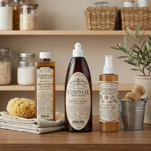 Green Cleaning Bundle: Detox-Your-Home Essentials Set | 16 oz. Pure Castile Dish Soap, 16.9 oz. Non-Toxic Household Cleaner, & 8 oz. Fruit & Veggie Produce Wash | Eco-Friendly Kitchen | Natural Housekeeping | Home Detox