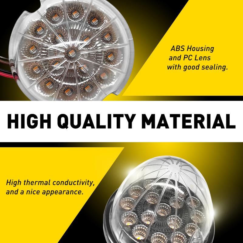 AUXITO 2Pcs Amber Blue Watermelon LED Lights w/ Chrome Ring Side Marker Clearance Lamps