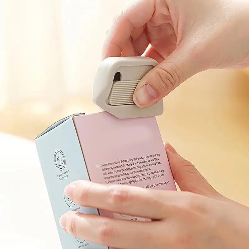 Safety Magnetic Box Cutter with Retractable Ceramic Blade, No Sharp Edge Carton Cutter, Lightweight Package Cutting Tool for Home and Office Use