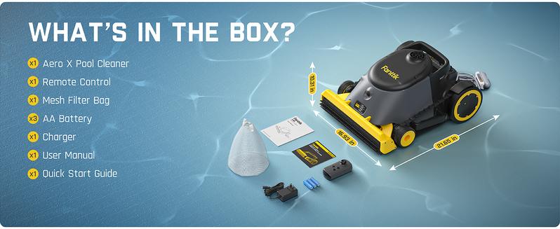 Fanttik Aero X Horizontal Waterline Cleaning, 4X Efficiency, 6H Working Time Cordless Robotic Pool Vacuum Cleaner, Clean Waterline, Wall, Floor, up to 5382 sq.ft, APP & Remote Control