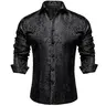 AILISUS Men's Paisley Dress Shirt Long Sleeve Wrinkle Free Button Down Cowboy Shirts Casual Formal Regular Fit Black Menswear Business Work Basic Men Tops