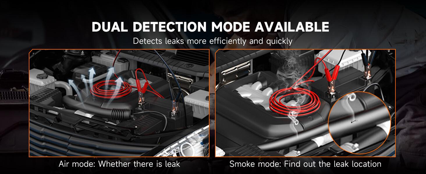 ANCEL L100 Automotive Smoke Machine EVAP Smoke Leak Detector with Digital Pressure Gauge, Air Smoke Dual Modes, Automotive Car Vacuum Leakage Locator All Systems Leak Detector for All Pipes Car Truck