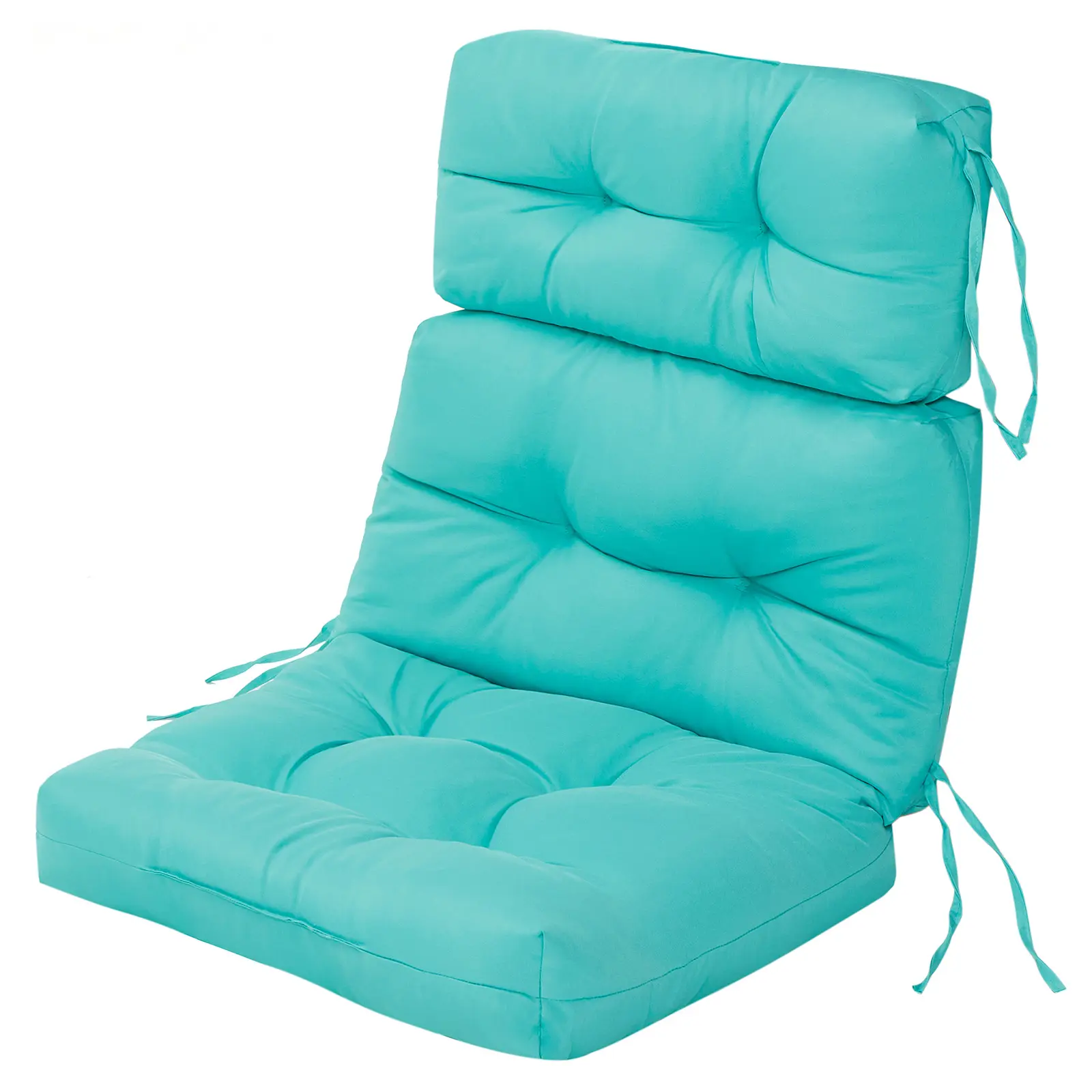 Outdoor Furniture Tri-Fold Cushion (24x22x5in) - Soft, Thick Seating Cushion with Ties, UV-Resistant Fabric, for Garden Chair, Patio Furniture Sets, Indoor-Outdoor Use, Lounge Chair Outdoor